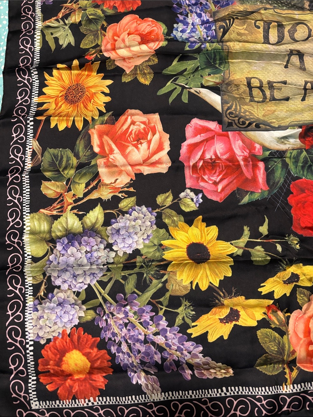 Floral Statement Scarf - "Don't Be a Lady, Be a Legend" - Picture 2 of 5